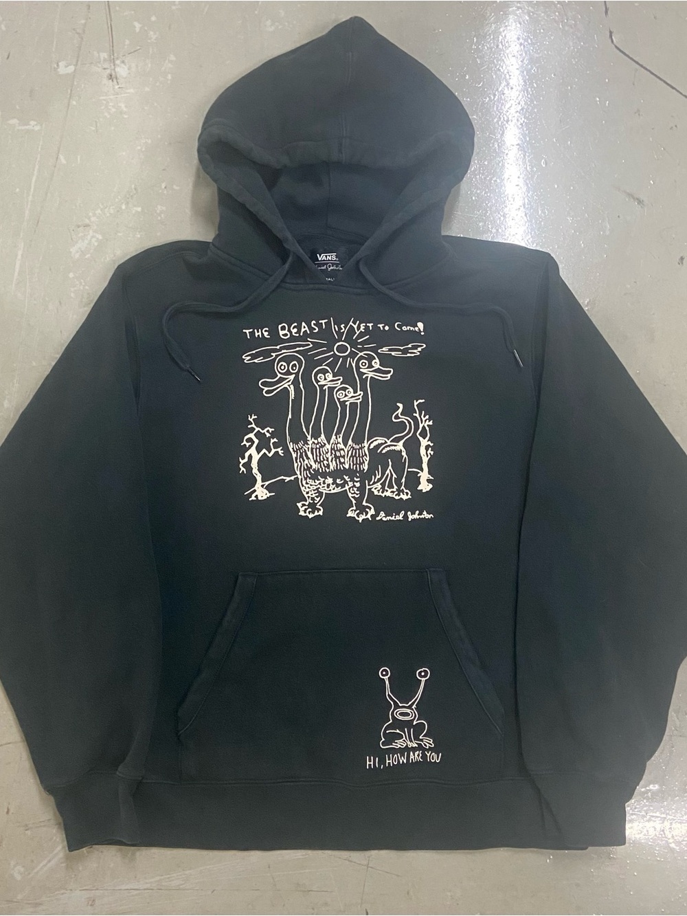 Vans Daniel Johnston Black Pullover Hoodie with Cream Graphic